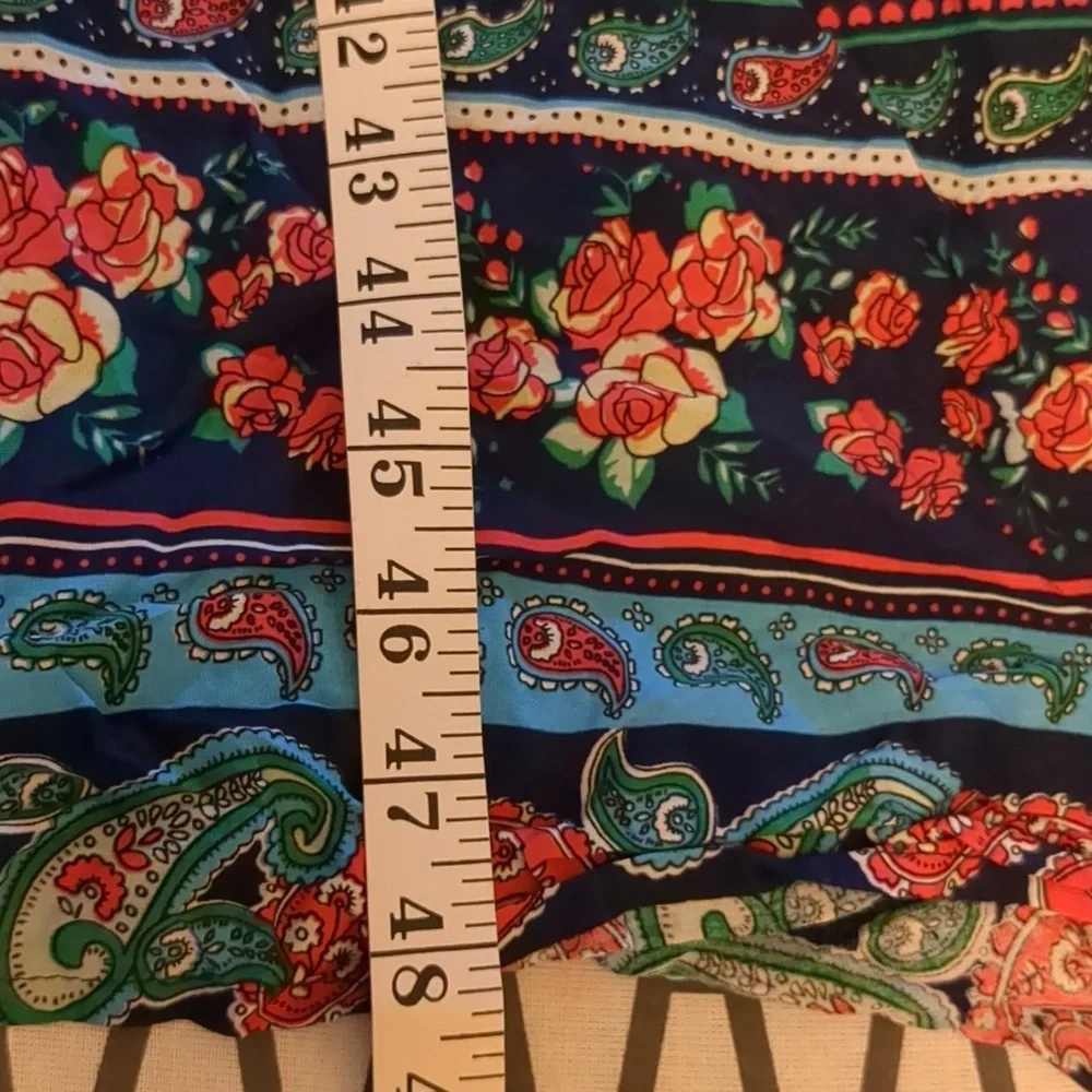Cupshe Kimono blue w/ lace And White tassels Long length Women's Size Large